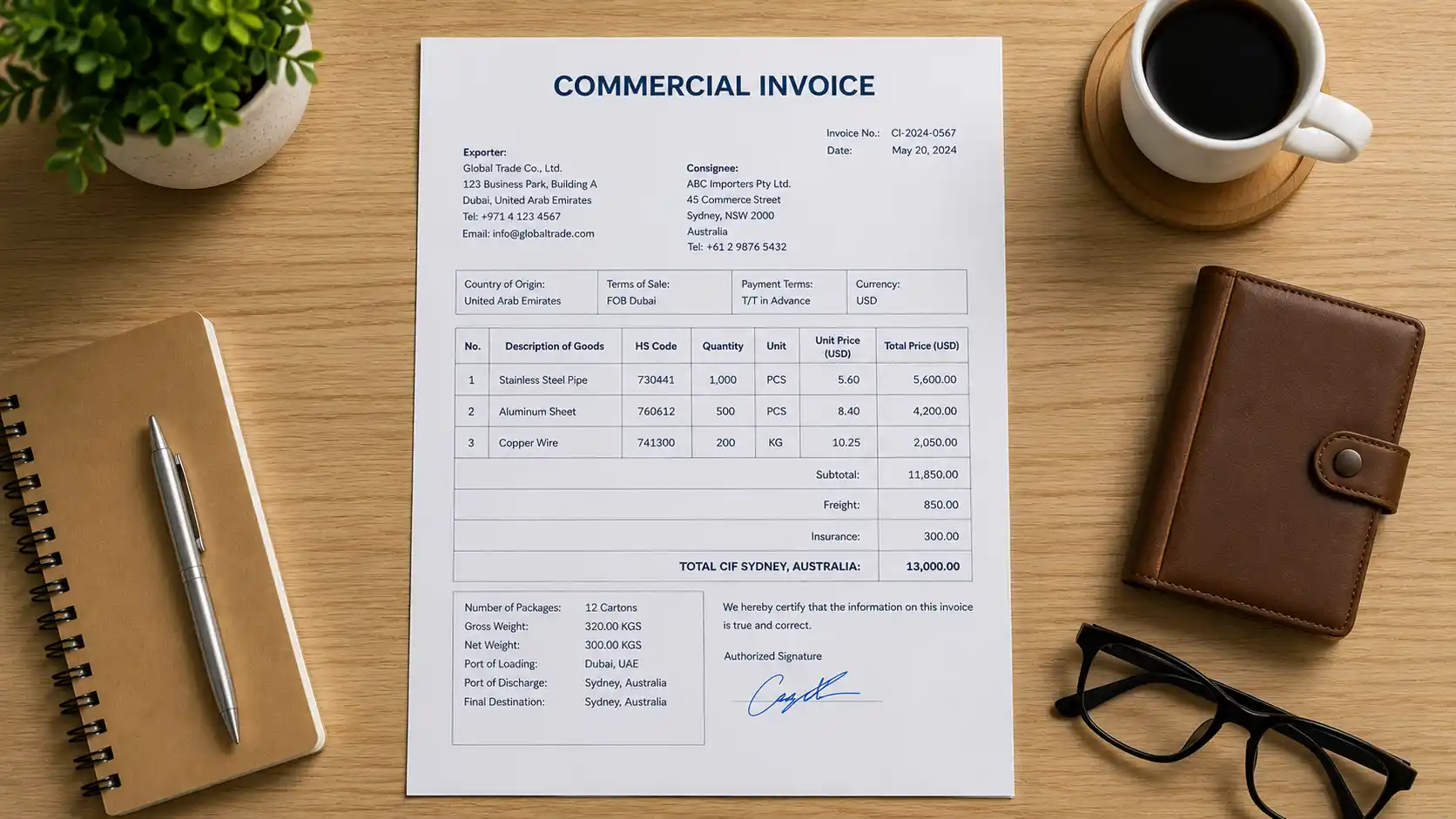 commercial invoice چیست